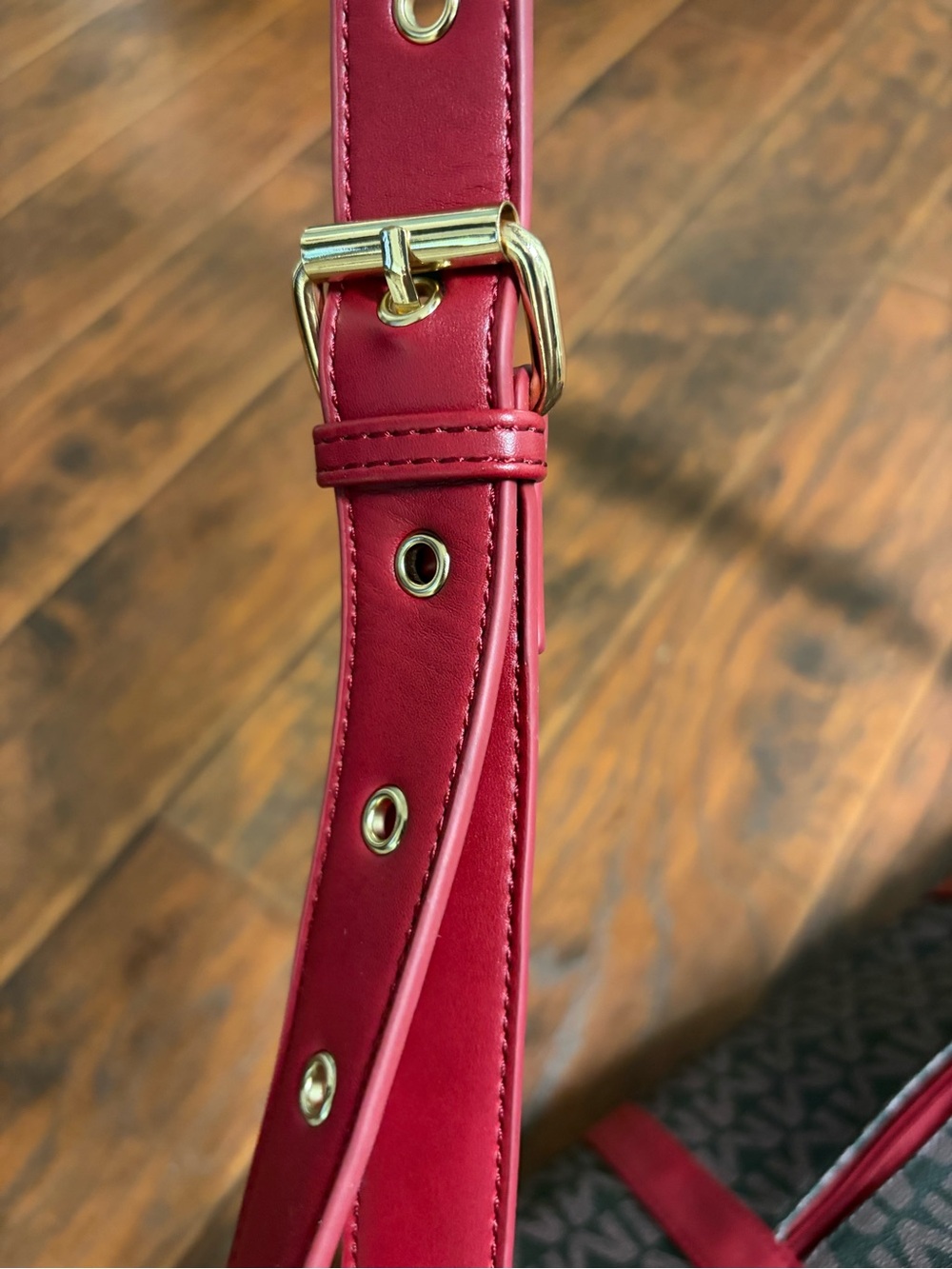 Milan duffel/weekender style bag with coated canvas & red trim - Picture 10 of 15
